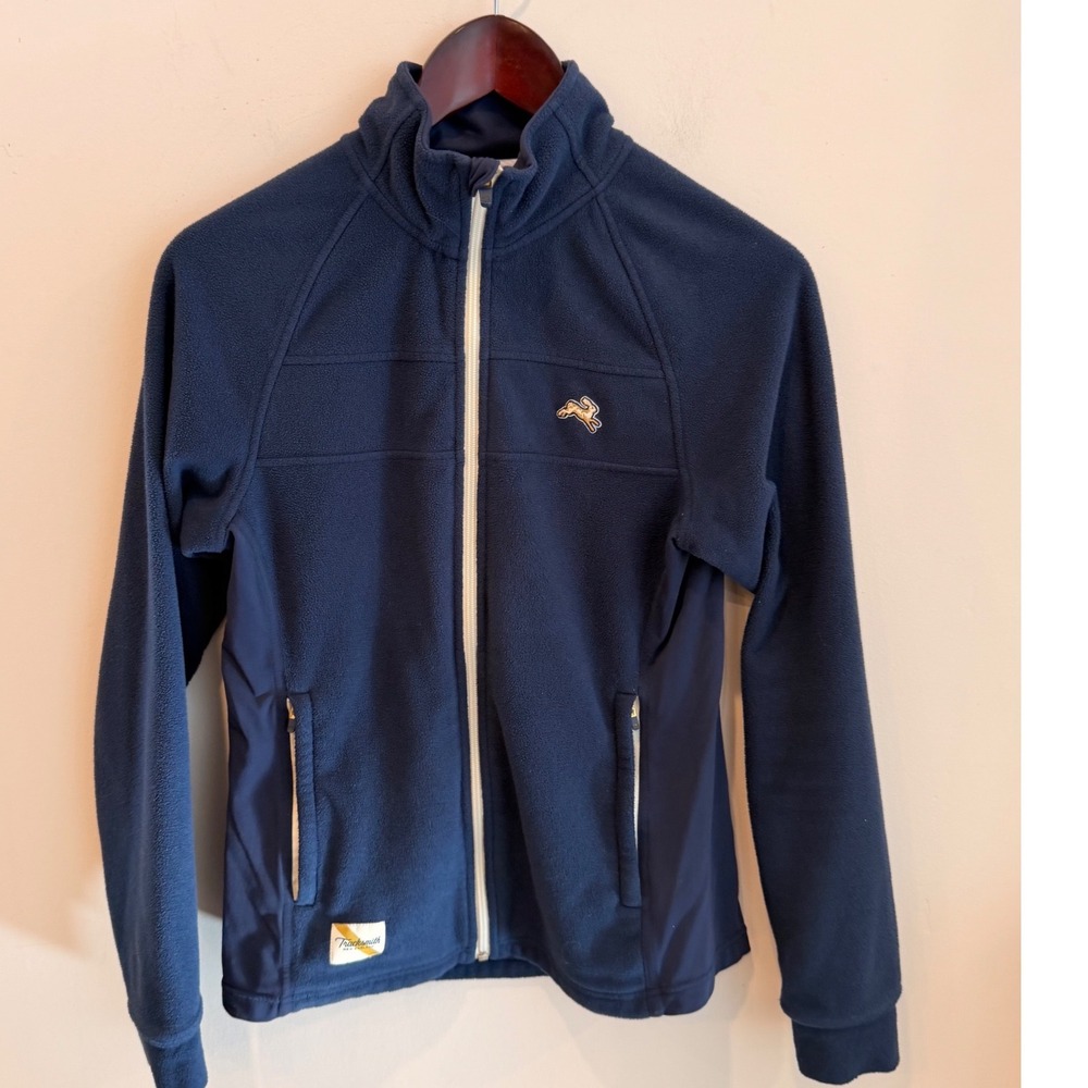 Tracksmith Womens Navy Blue Full Zip Fleece Running Jacket Size S 1610